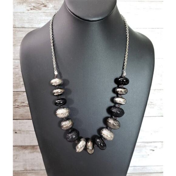 Vintage Necklace - Statement Necklace Metallic Chunky Beads - Picture 1 of 5